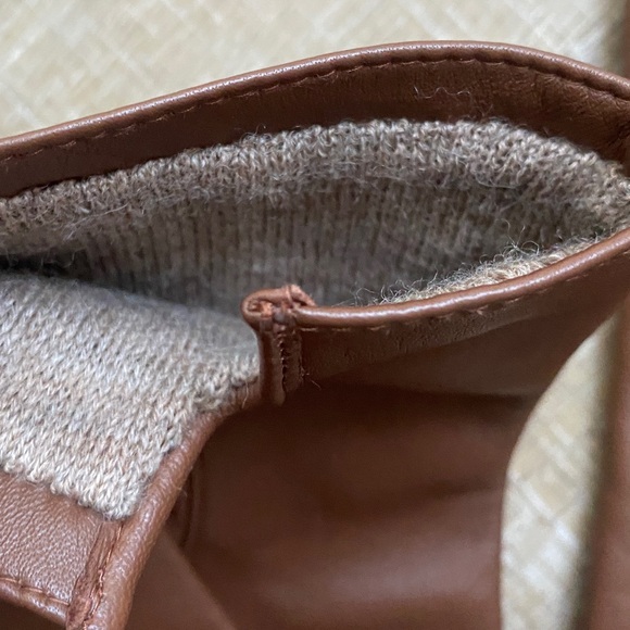 COACH | Men’s Leather Tech Gloves Merino Wool Winter Touch Screen Brown - XL - Picture 6 of 9